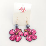 EARRINGS -Pasefika acrylic & pearl style