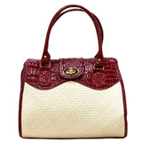 HANDBAGS -Natural woven with leather handle