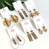 BOUCLES D'OREILLES -PASEFIKA STYLE OR & PERLES