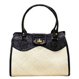 HANDBAGS -Natural woven with leather handle