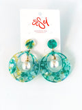 EARRINGS -Pasefika acrylic & pearl style