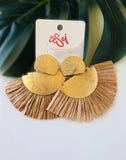 EARRINGS -Raffia & rattan style