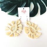 EARRINGS -Raffia & rattan style