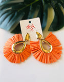 EARRINGS -Raffia & rattan style