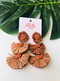 EARRINGS -Raffia & rattan style