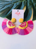 EARRINGS -Raffia & rattan style