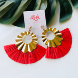 EARRINGS -Raffia & rattan style