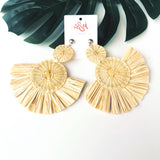 EARRINGS -Raffia & rattan style