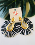 EARRINGS -Raffia & rattan style