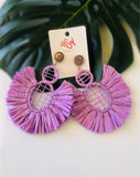 EARRINGS -Raffia & rattan style