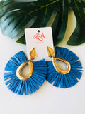 EARRINGS -Raffia & rattan style