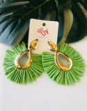 EARRINGS -Raffia & rattan style