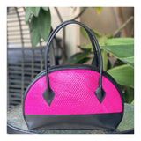 HANDBAGS -Natural woven with leather handle